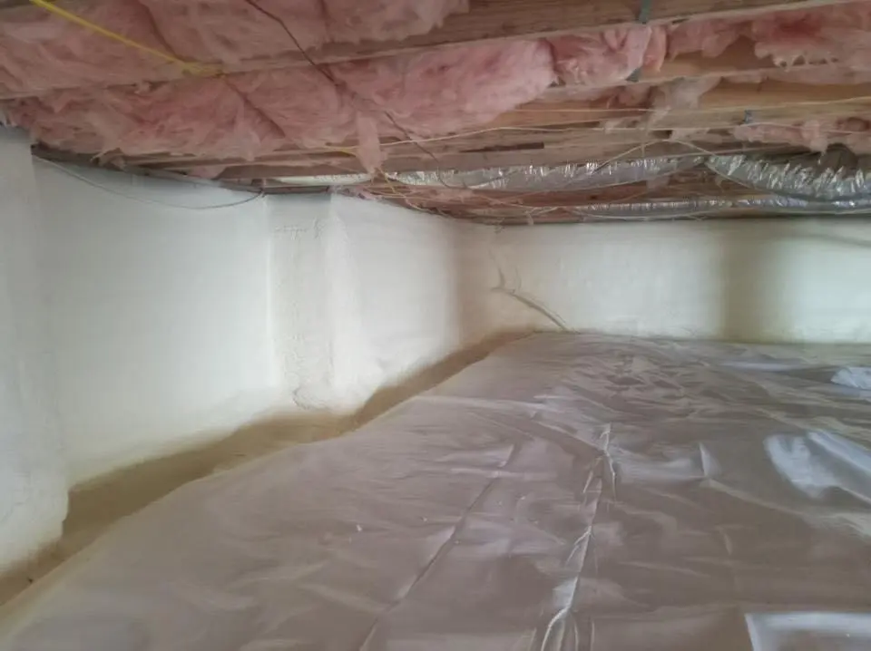 Crawl space encapsulation with closed-cell spray foam for Roof Waterproofing in St. James